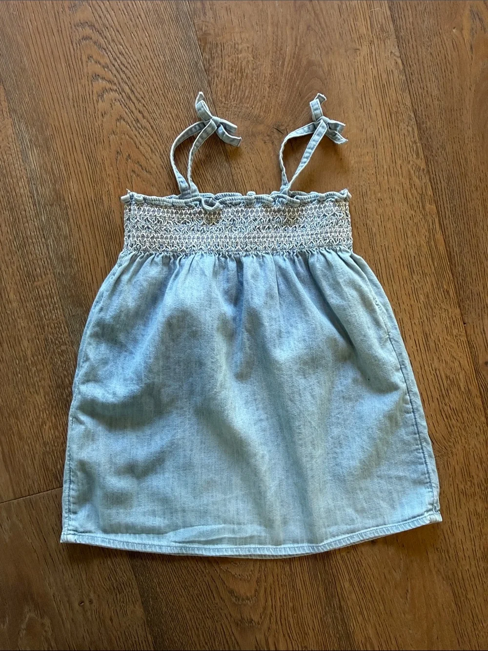 GAP Light Blue Smocked Chambray Dress